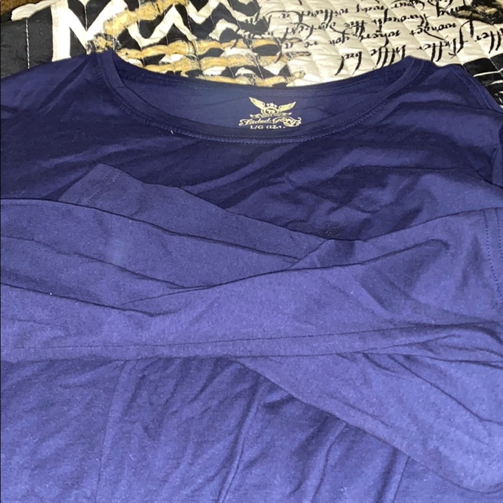 Navy blue long sleeve T-shirt